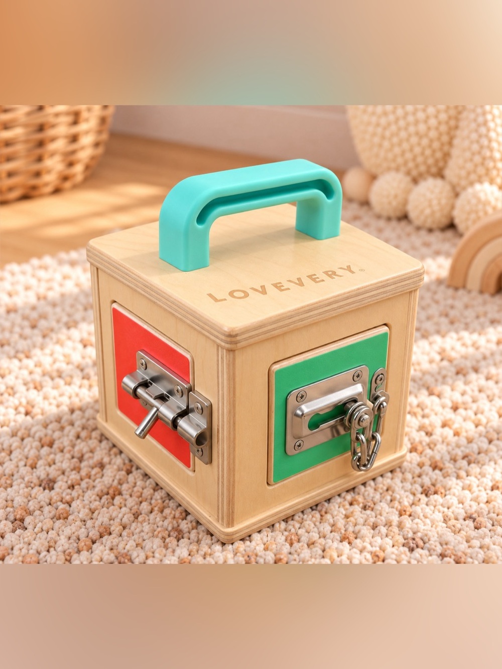 Lovevery Lockbox Wooden Montessori Activity Toy – Realist Play Kit 19–21 Months
